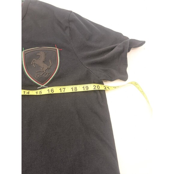 Puma Ferrari Scuderia Black Logo Shield Crewneck Short Sleeve T-Shirt Size Large - Picture 8 of 9